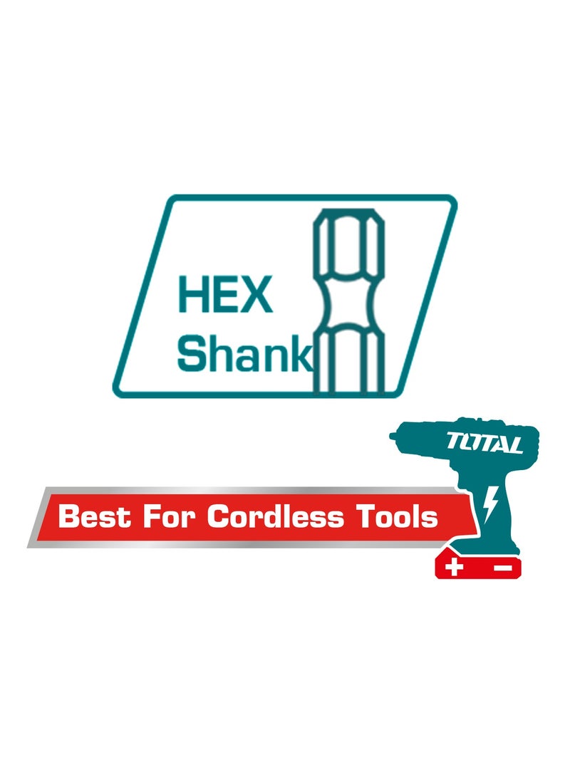 TOTAL 16 Piece Drill Bit Set, Hex Shank Metal Masonry Wood Drill Bits, 2mm-10mm Sizes, Includes 6 Metal, 5 Masonry, 5 Wood Bits, Double Blister Pack - Image 5